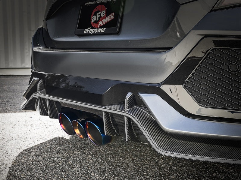 aFe Takeda 3in 304 SS Cat-Back Exhaust w/ Blue Flame Tips 2017+ Honda Civic Type R I4 2.0L (t) - 49-36616-L