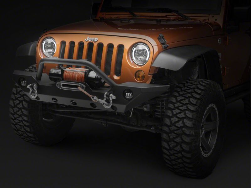 Raxiom 97-18 Jeep Wrangler TJ &amp; JK 6-LED Headlights w/ Partial Halo- Blk Housing (Clear Lens) - J135442