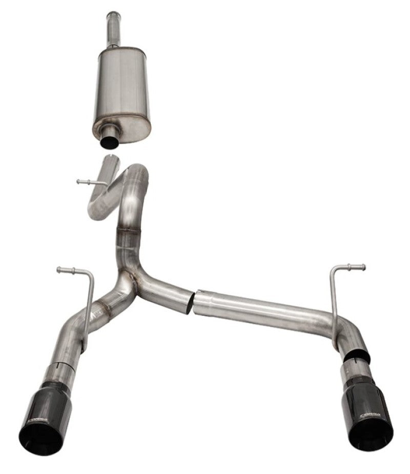 Corsa 2018-2024 Jeep Wrangler JLU 3.6L 2.75in Sport Cat-Back Exhaust w/ 4in Black Tips - 21124BLK