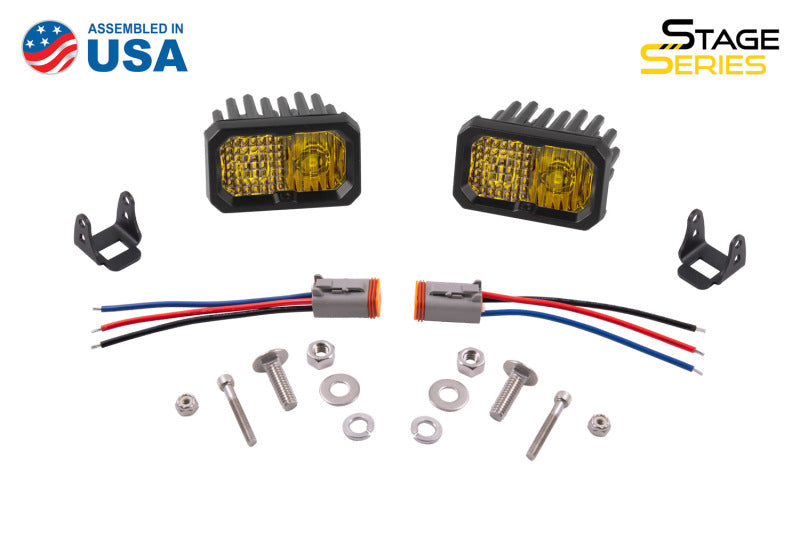 Diode Dynamics Stage Series 2 In LED Pod Sport - Yellow Fog Standard ABL (Pair) - DD6386P by Diode Dynamics - detail view