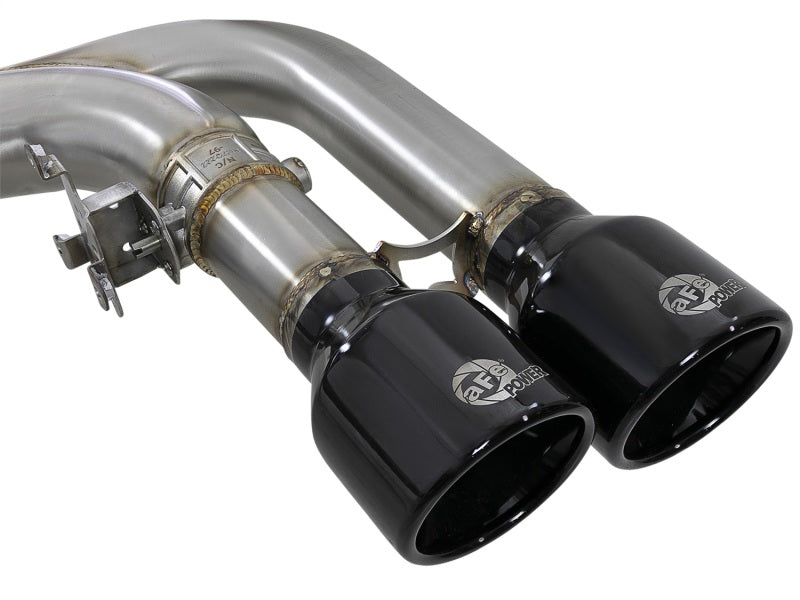 aFe MACH Force-Xp 3.5in. 304 SS C/B Exhaust w/o Muffler 15-18 BMW X5 M V8-4.4L (tt) - Black Tip - 49-36342-B