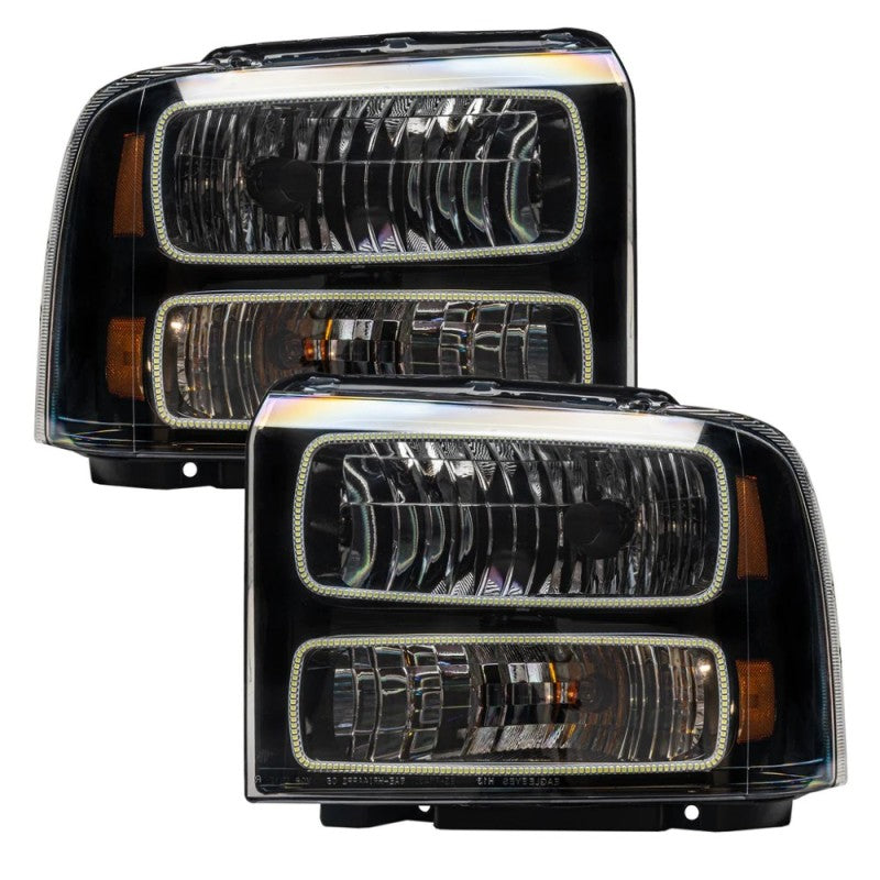 Oracle 05-07 Ford F-250/350 SMD HL - Black - ColorSHIFT w/ BC1 Controller  - 7161-335 by ORACLE Lighting
