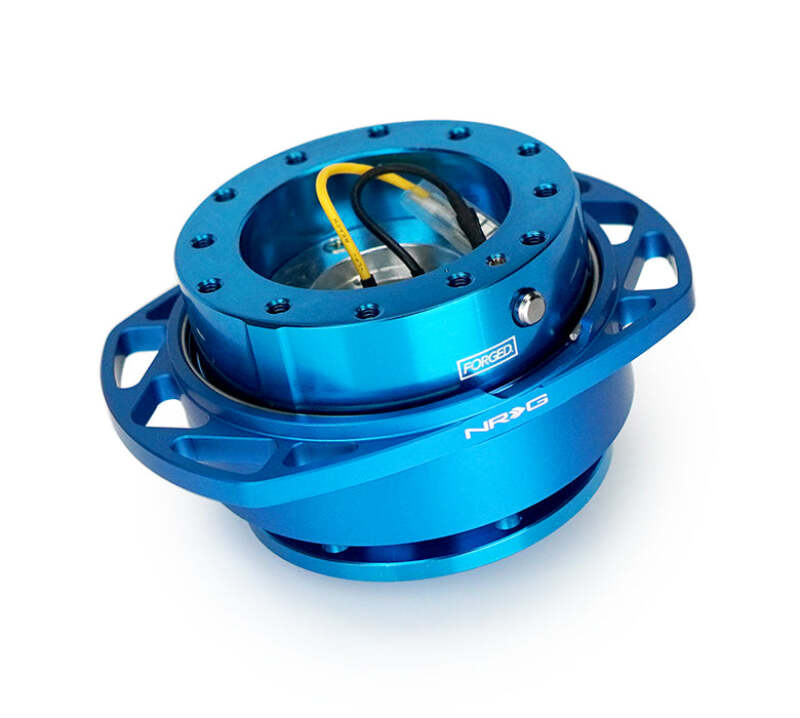 NRG Quick Release Kit Gen 257 - Blue Body / Blue Cutout Ring - SRK-257BL-BL - front view