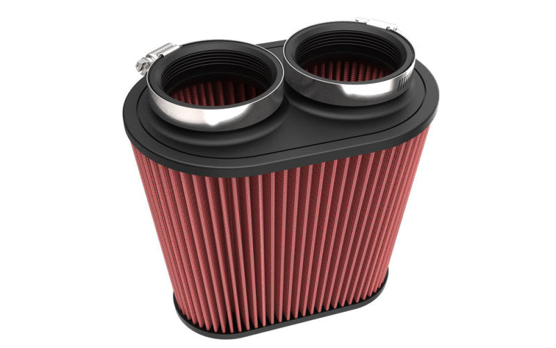 K&amp;N Universal Clamp-On Air Filter 3in Dual Flange 9in x 6in Base 7.5in x 3.688in Top 7.5in Height - RU-6104