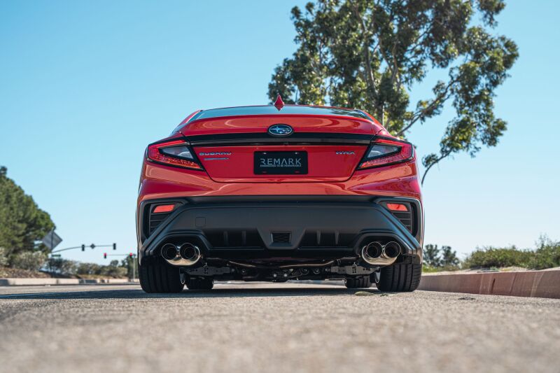 Remark 2022+ Subaru WRX VB Axle Back Exhaust w/Burnt Stainless Steel Dual Wall Tip - RO-TTVB-DM
