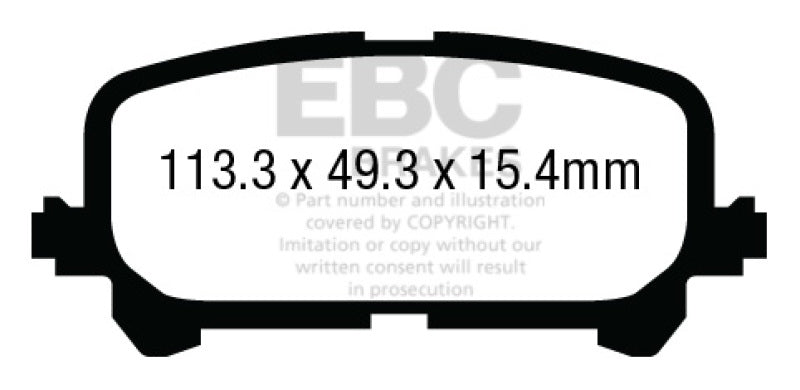 EBC 14+ Acura MDX 3.5 Yellowstuff Rear Brake Pads - DP43025R