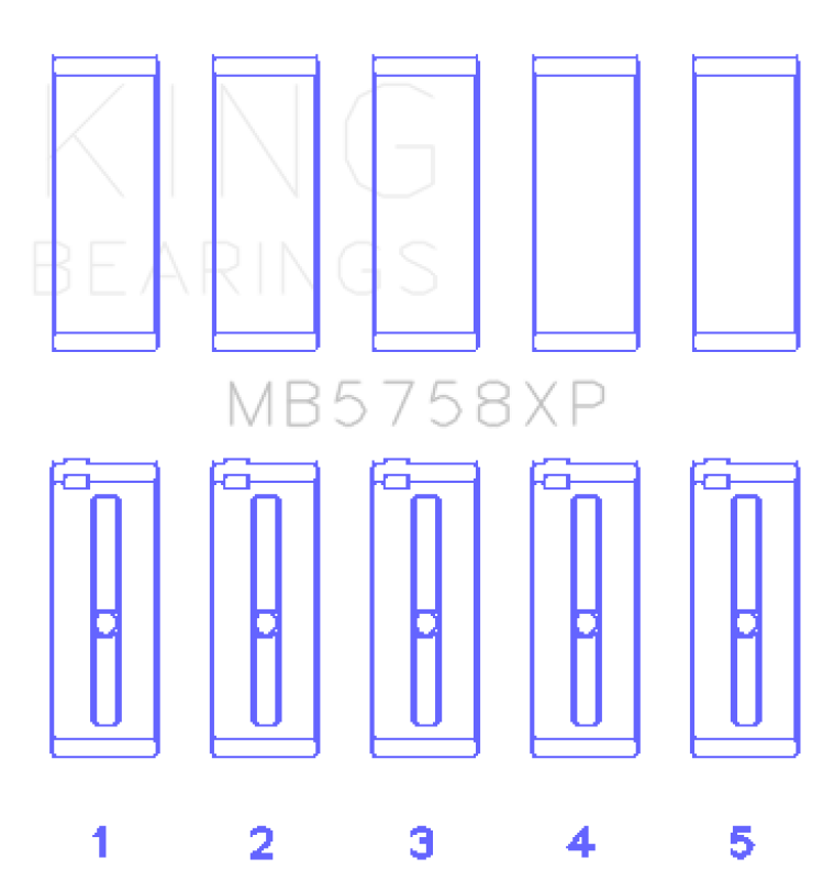 King Engine Bearings Peugeot Ep6 1.6L/BMW N14B16C (Size STDX) Main Bearing Set - MB5758XPSTDX