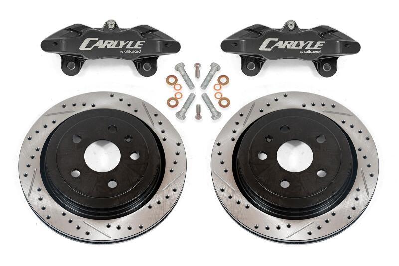 BMR 14-19 Chevrolet Corvette C7 Brake Kit For 15in Conversion Drilled &amp; Slotted Rotors Black Caliper - DBK572
