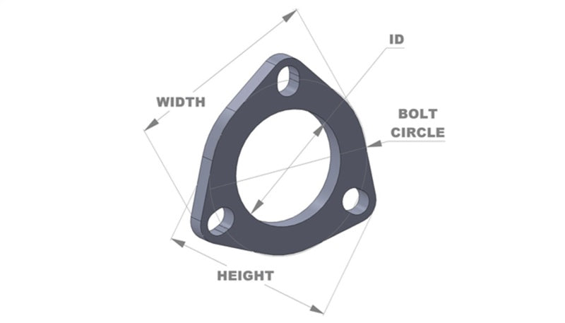 Vibrant 3-Bolt T304 SS Exhaust Flanges (2.5in I.D.) - 5 Flange Bulk Pack - 1482 by Vibrant - angle view