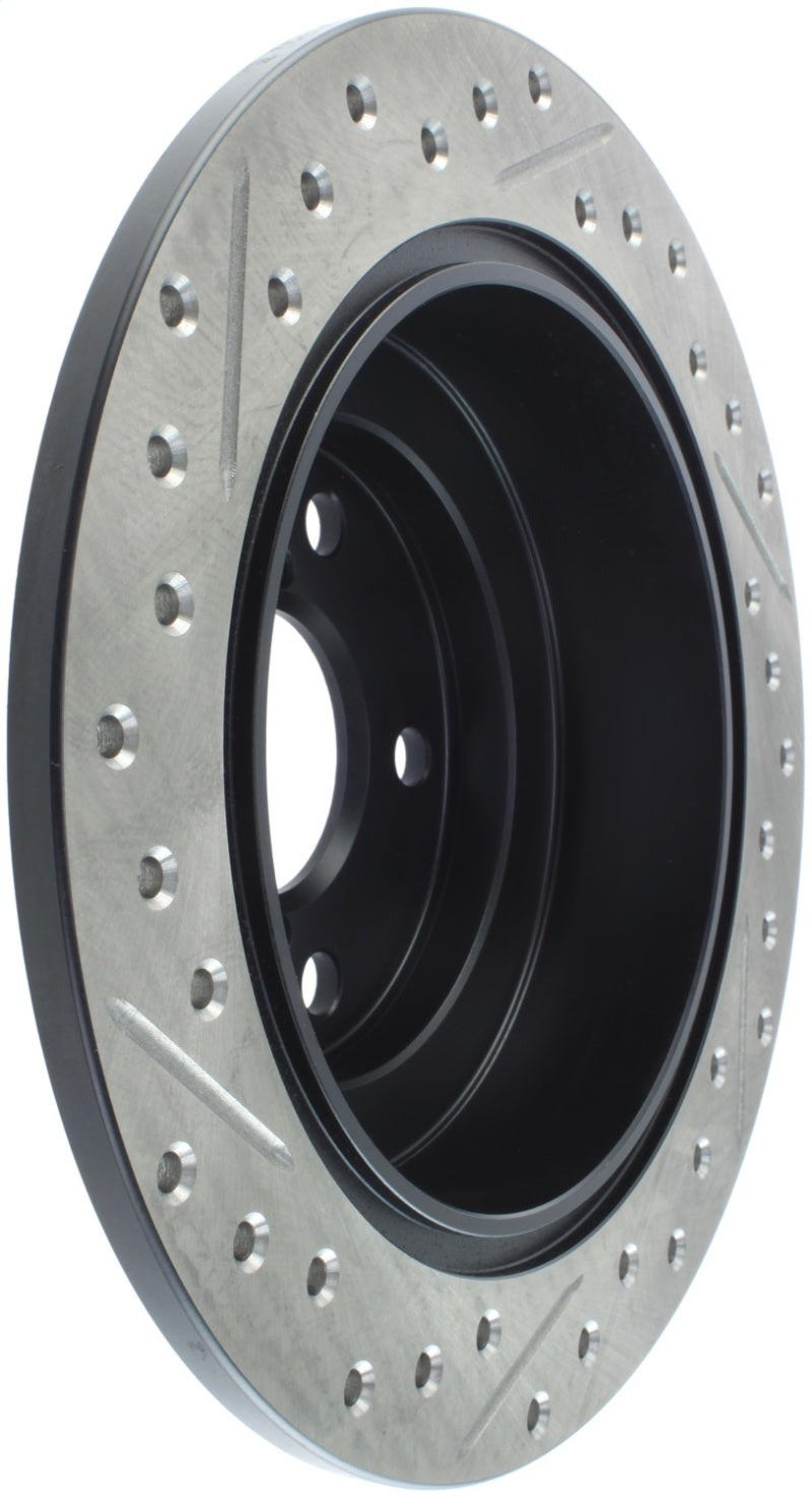 StopTech 05-06 Saab 9-2X AWD / 02-05 Impreza WRX / 02 WRX STi Slotted & Drilled Left Rear Rotor - 127.47011L