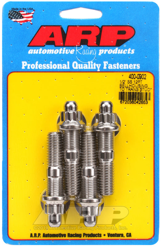 ARP 1/2in SS 12pt bellhousing to trans stud kit - 400-0902