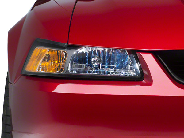 Raxiom 99-04 Ford Mustang Axial Series OE Style Headlights- Chrome Housing (Clear Lens) - 42011 for 1999-2004 Ford Mustang - 