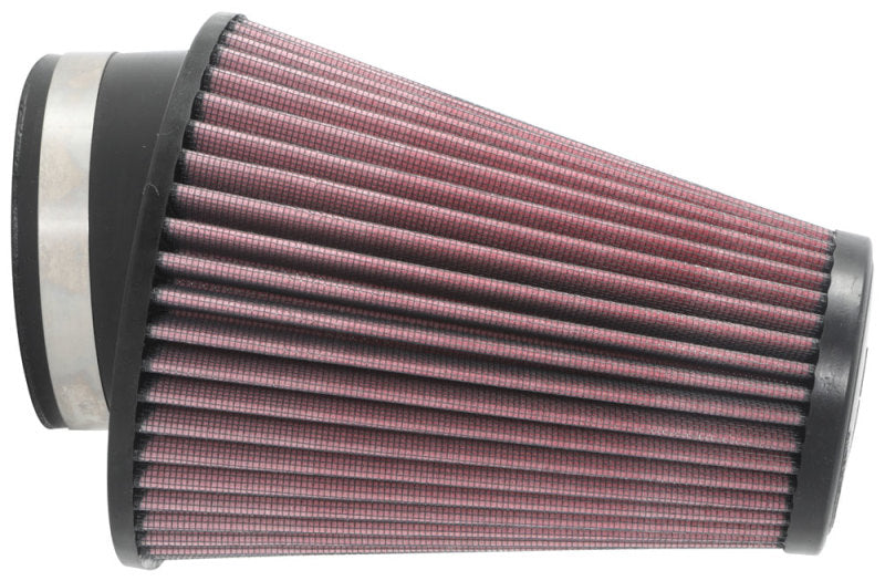 K&amp;N Universal Clamp-On Air Filter 3-1/2in 10 Degree Flange 5-3/4in B 4-1/2in x 3-1/4in T 7in H - RU-1033