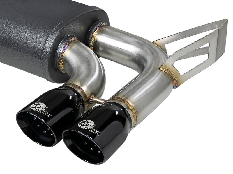 aFe MACH ForceXP 2.5 IN 304 Stainless Steel Cat-Back Exhaust System w/ Black Tips 01-06 BMW M3 (E46) - 49-36344-B
