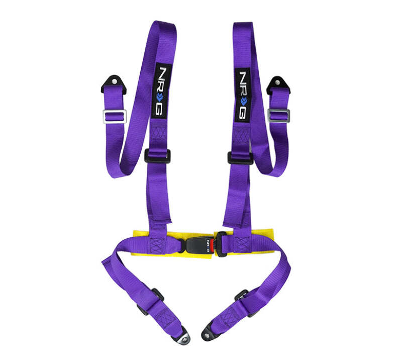 NRG 4 Point Seat Belt Harness / Buckle Lock- Purple - SBH-4PC-SPP - front view
