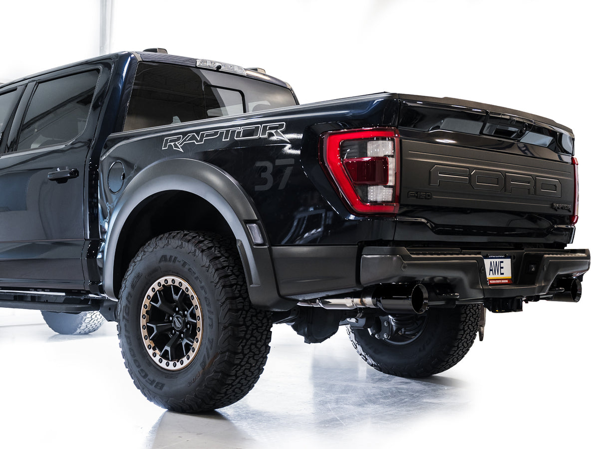 AWE Gen 3 Ford Raptor SwitchPath Exhaust  - Diamond Black Tips - 3025-33356