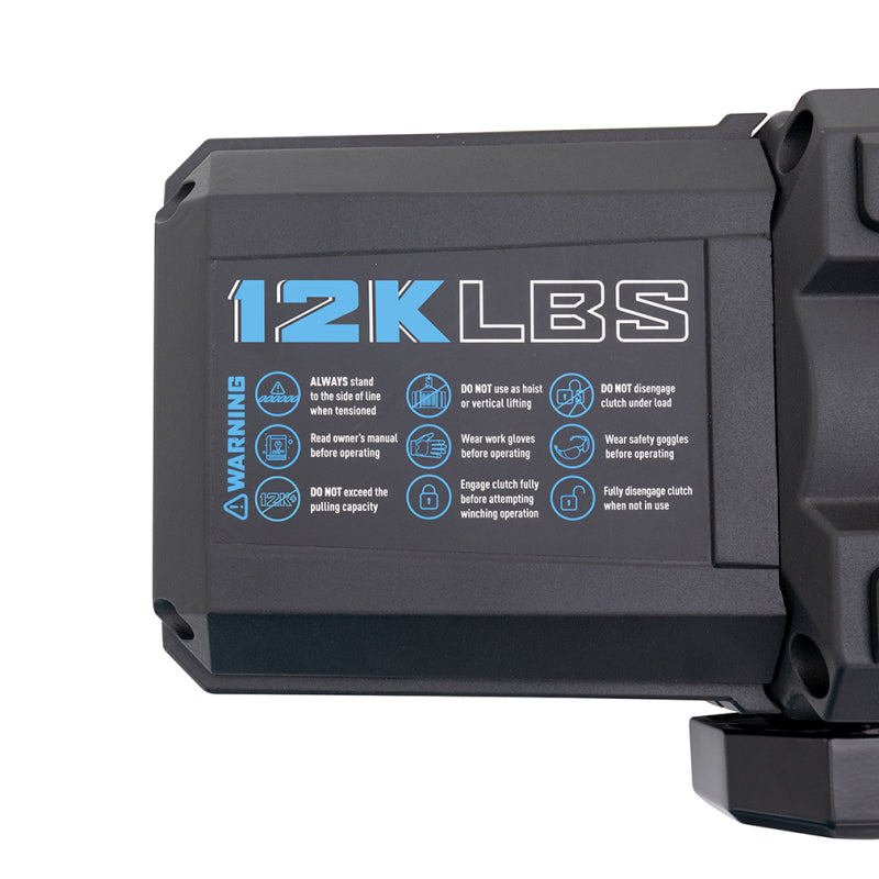 Borne Off-Road 12K Winch - Grey Synthetic Rope - BNWN-12-SGR