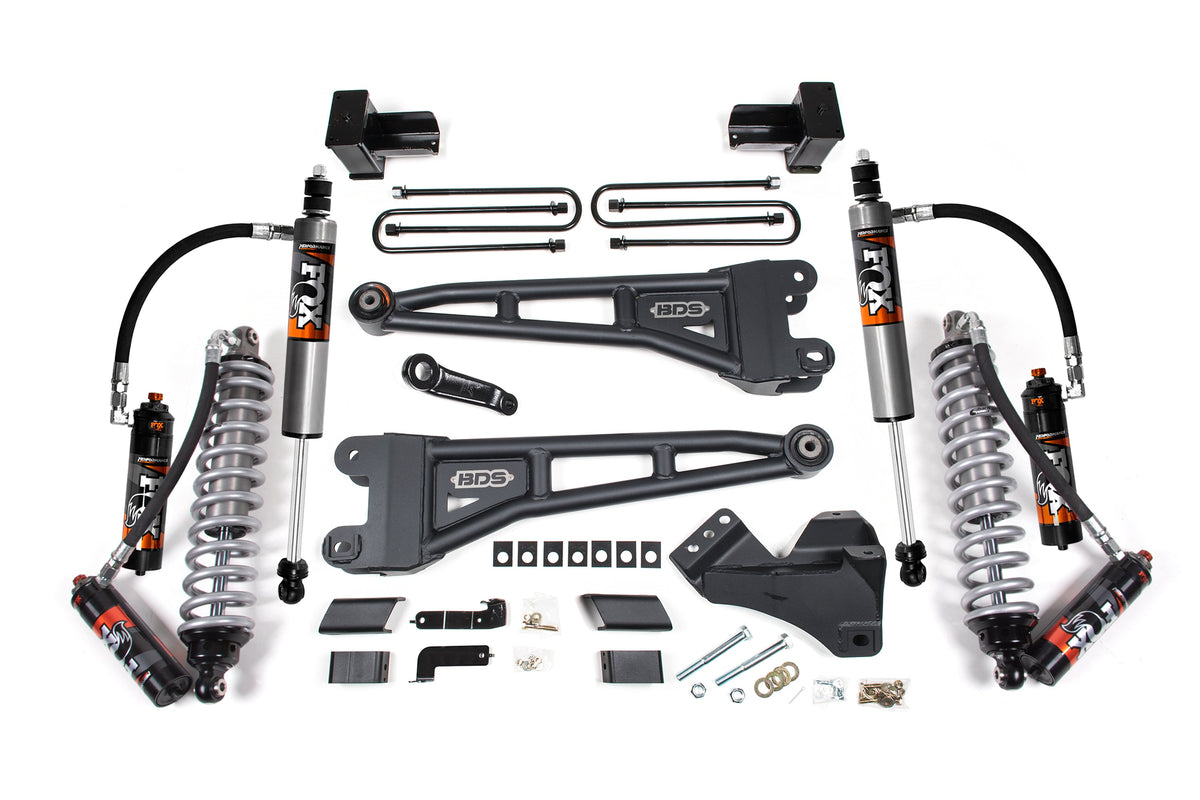 BDS Suspension 4 Inch Lift Kit w/ Radius Arms | FOX 2.5 Coilover Conversion - Performance Elite | Ford F450 Super Duty (23-26) 4WD