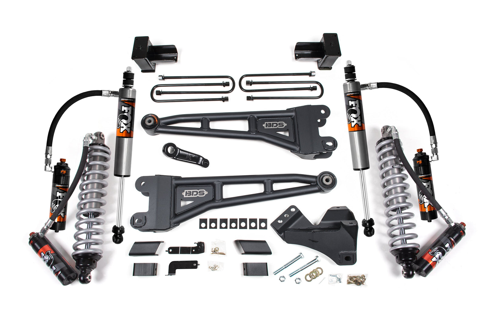 BDS Suspension 4 Inch Lift Kit w/ Radius Arms | FOX 2.5 Coilover Conversion - Performance Elite | Ford F450 Super Duty (23-26) 4WD