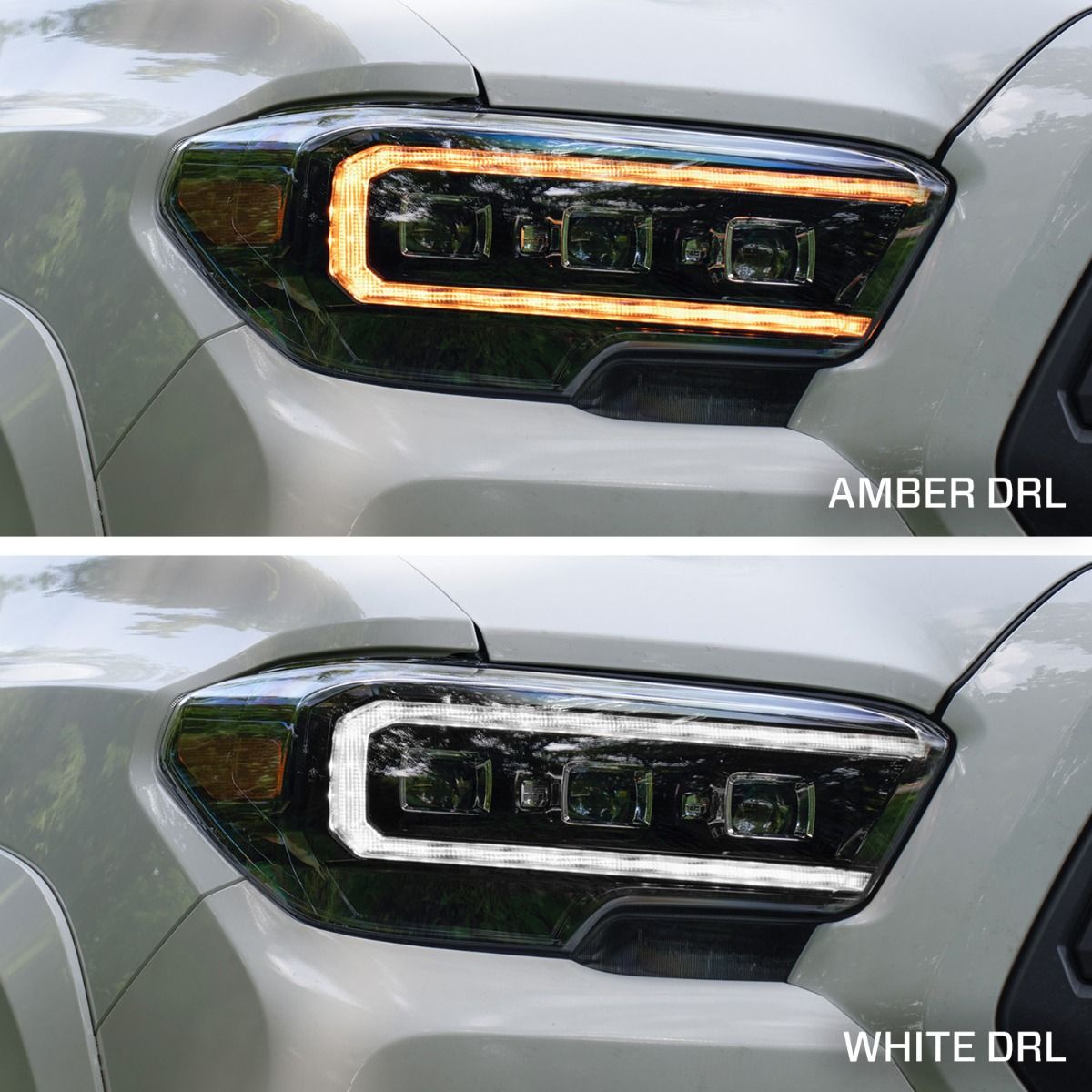 Diode Dynamics 16-23 Toyota Tacoma LED Proj. Headlights w/ Selectable DRL - Chrome - FL0112