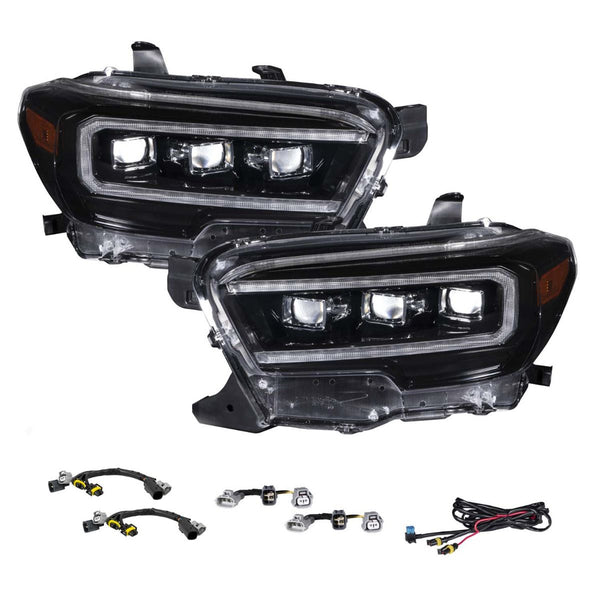 Diode Dynamics 16-23 Toyota Tacoma LED Proj. Headlights w/ Selectable DRL - Chrome - FL0112 for 2016-2023 Toyota Tacoma - fro