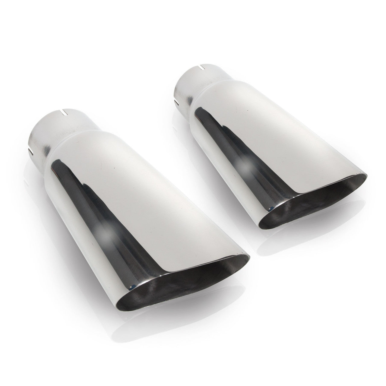 Stainless Works - Flat Oval Style Polished Exhaust Tips 304 Stainless Steel - 7090250