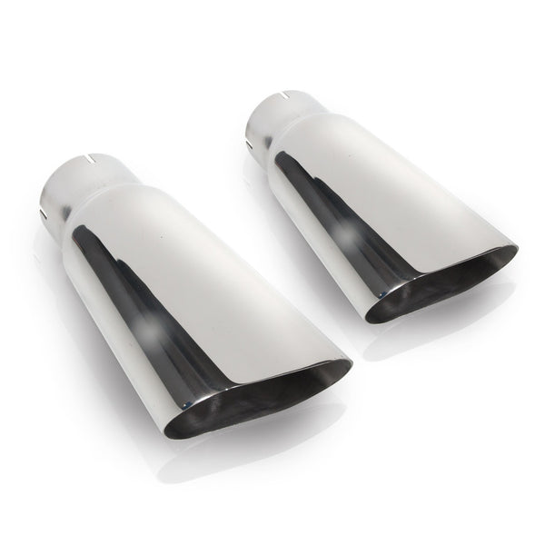 Stainless Works - Flat Oval Style Polished Exhaust Tips 304 Stainless Steel - 7090250