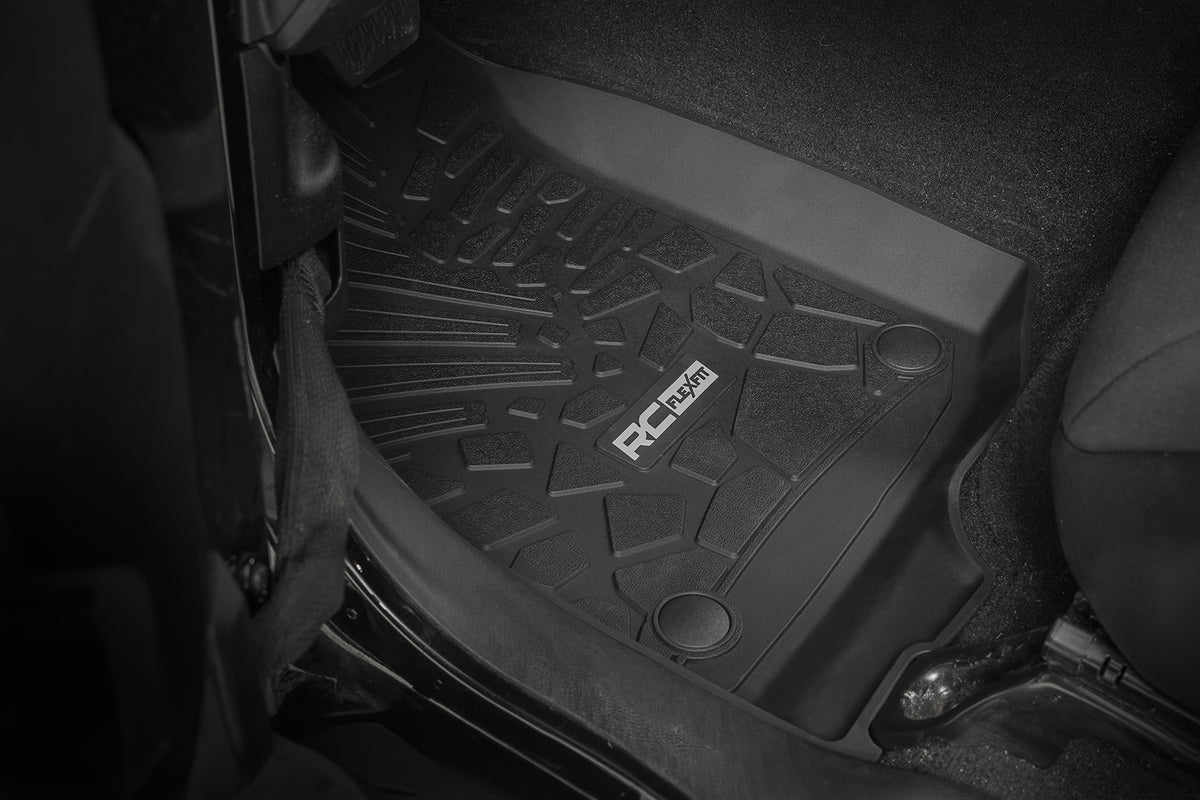Rough Country - Flex Fit Floor Mats - FR & RR - 4 Door - Jeep Wrangler Unlimited 4WD (18-25) - FF-60112 by Rough Country - an