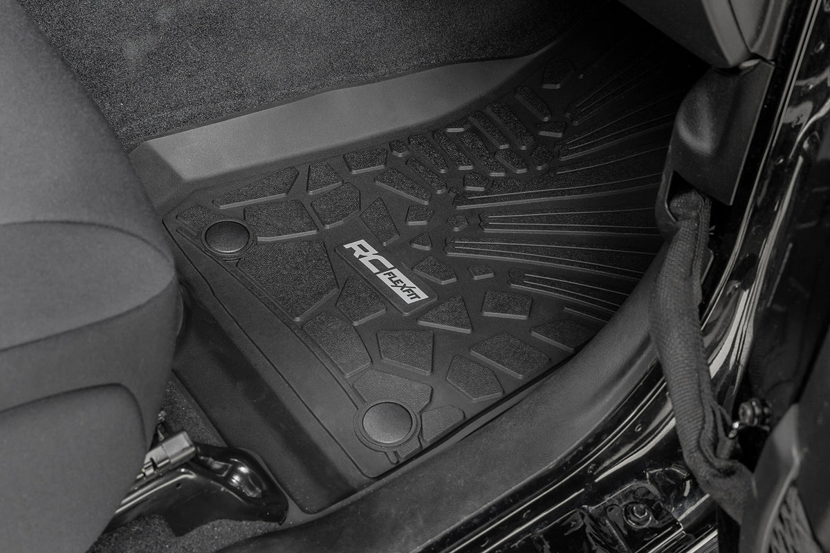 Rough Country - Flex Fit Floor Mats - FR & RR - 4 Door - Jeep Wrangler Unlimited 4WD (18-25) - FF-60112 by Rough Country - de