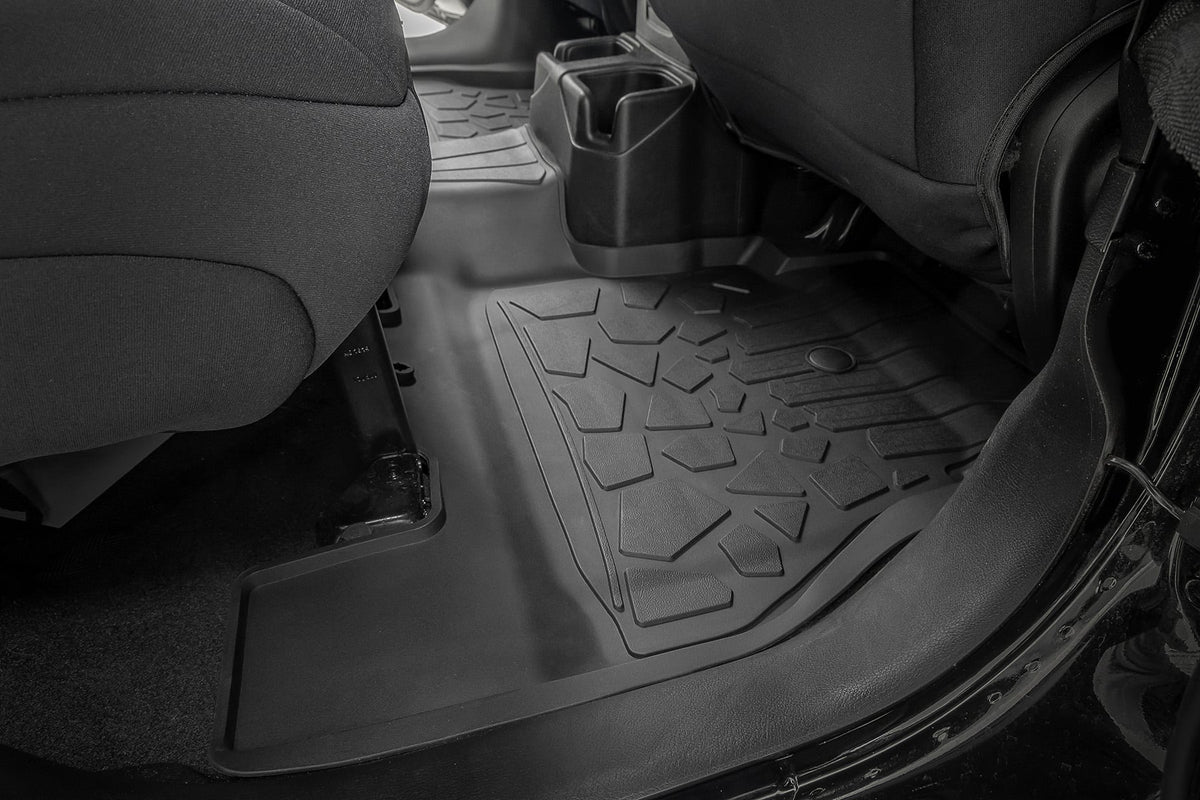 Rough Country - Flex Fit Floor Mats - FR & RR - 4 Door - Jeep Wrangler Unlimited 4WD (18-25) - FF-60112 by Rough Country - in