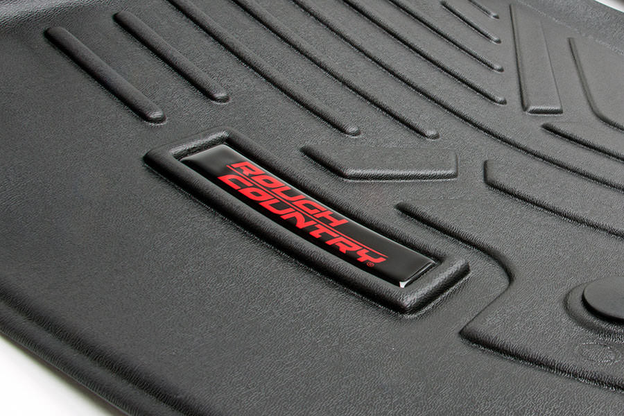 Rough Country - Floor Mats - FR & RR - OV Hump - Crew - Chevy/GMC 1500/2500HD/3500HD 2WD/4WD - M-21143 for 2014-2018 Chevrole