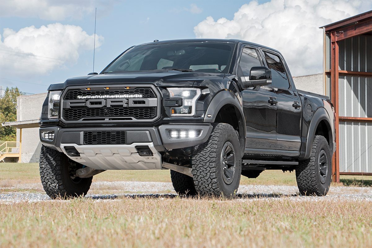 LED Light Kit | Grille Mount | 30&quot; Black Single Row | White DRL | Ford Raptor (17-20)