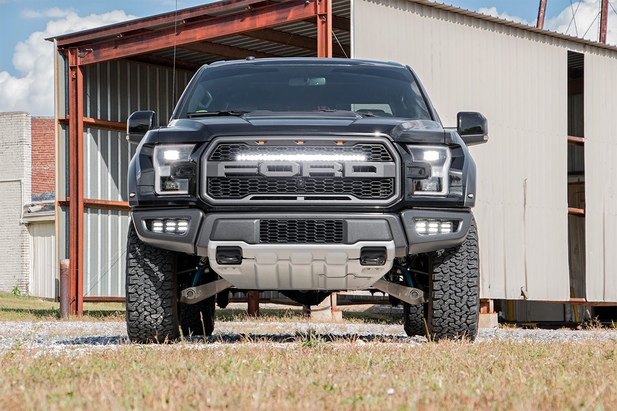 LED Light Kit | Grille Mount | 30&quot; Black Single Row | White DRL | Ford Raptor (17-20)