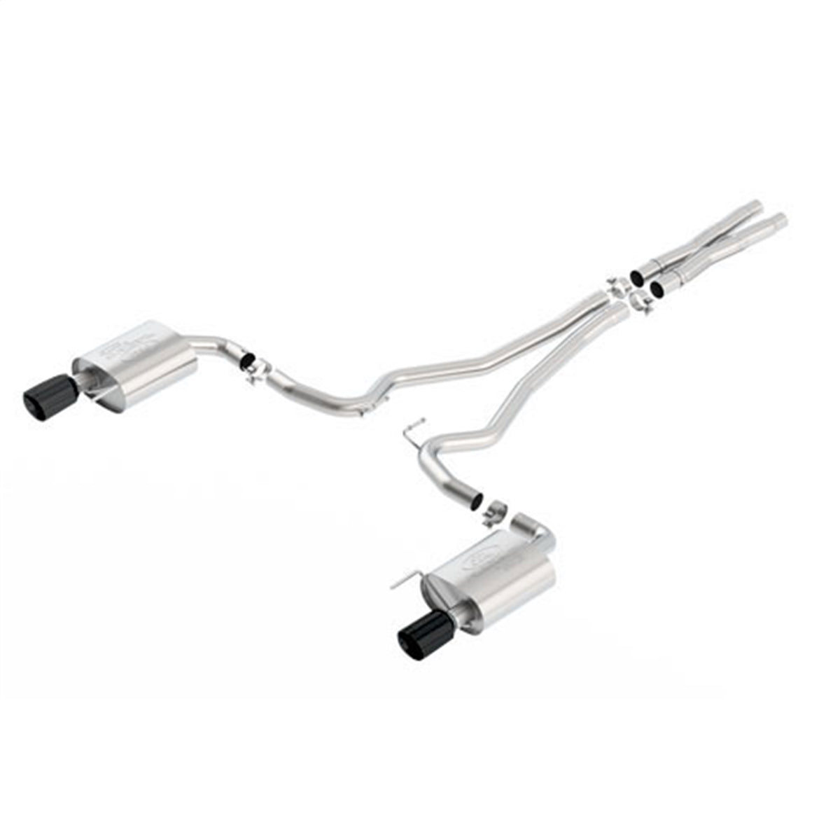 Ford Performance 2015-2017 Mustang GT 5.0L Cat Back Sport Exhaust System-Black Chrome Tips (FRPM-5200-M8SB)