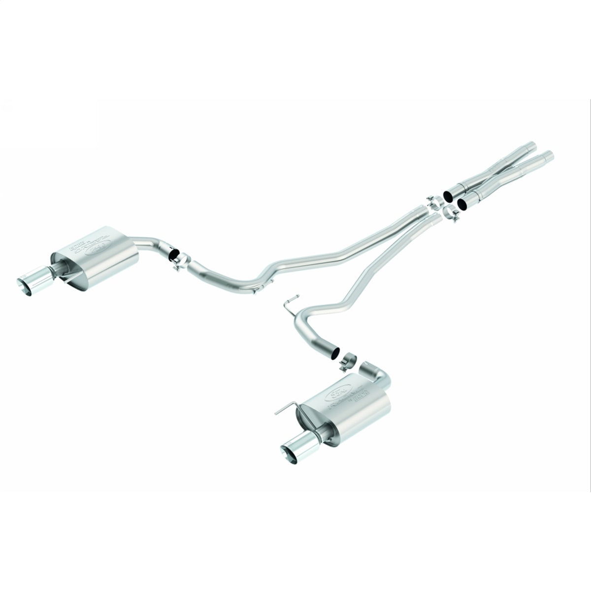 Ford Performance 2015-2017 Mustang GT 5.0L Cat Back Touring Exhaust System-Chrome Tips (FRPM-5200-M8TC)