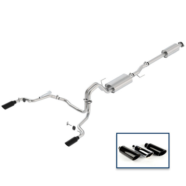 Ford Performance 2015-2020 F-150 Tour Exhaust System- Rear Exit-Black Tip (FRPM-5200-F1550DTBA)