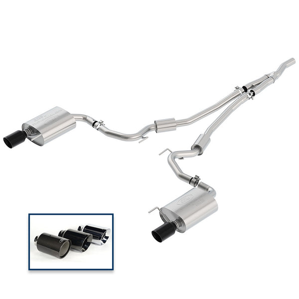 Ford Performance 2015-2023 Mustang 2.3L Sport Exhaust System With Black Chrome Tips (FRPM-5200-M4SBA)