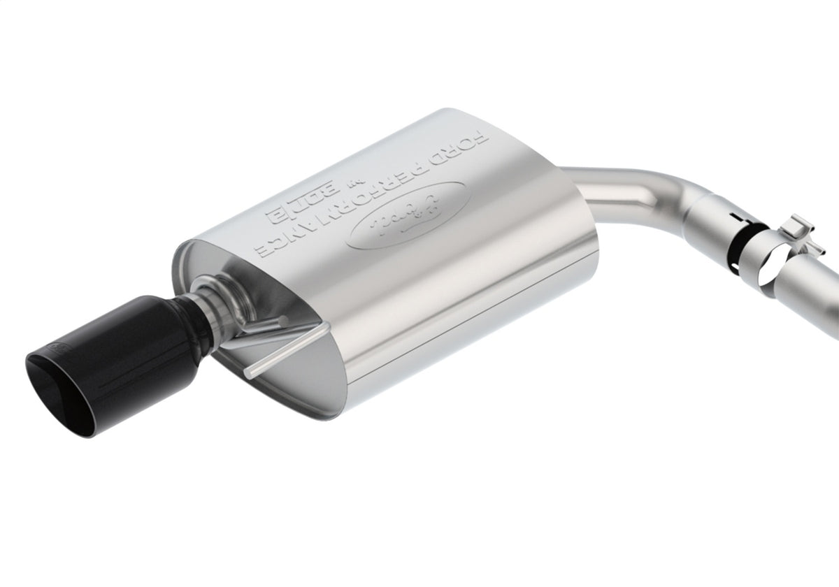 Ford Performance 2015-2023 Mustang 2.3L Sport Exhaust System With Black Chrome Tips — detail (FRPM-5200-M4SBA)