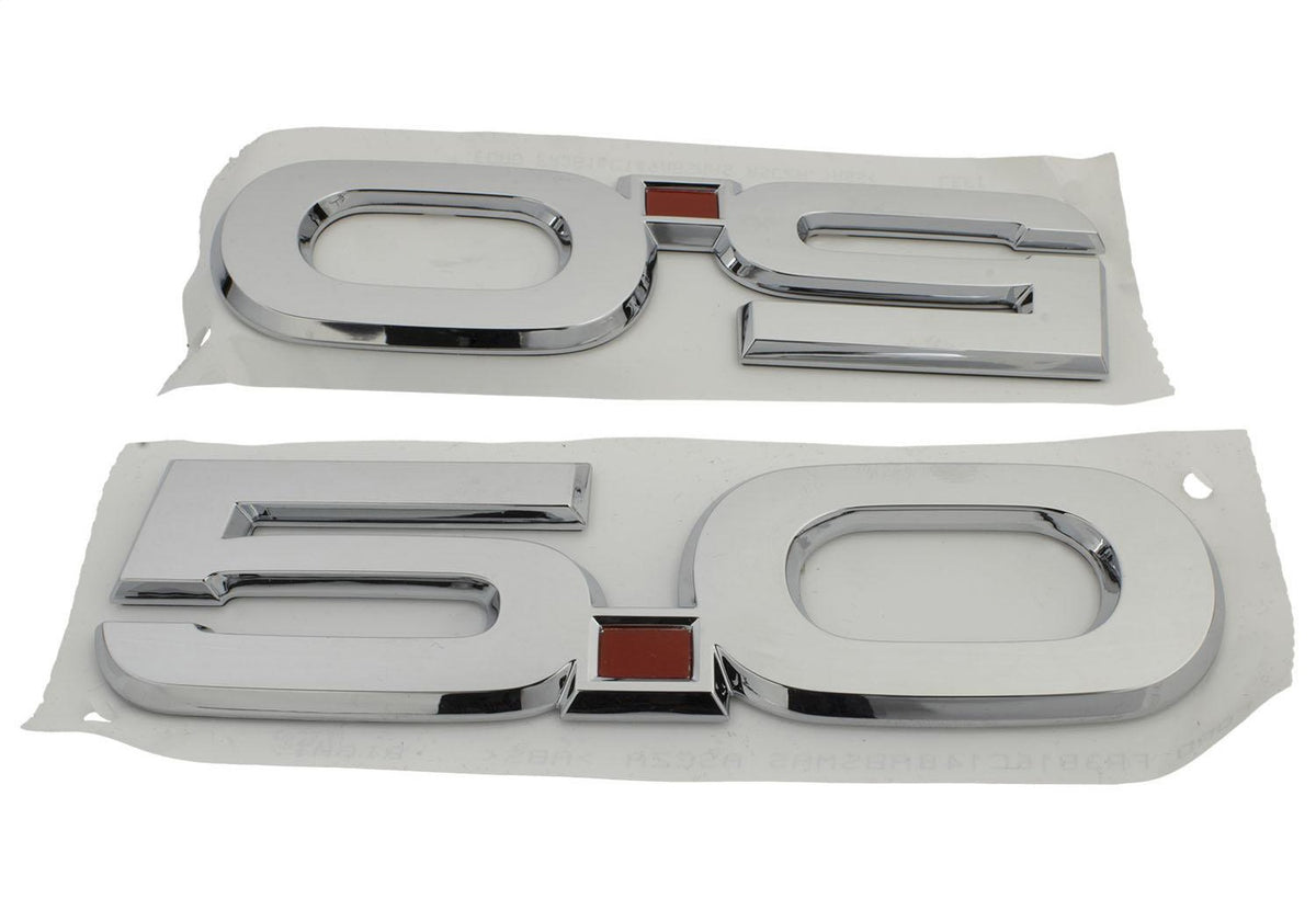 Ford Performance 2015-2023 Mustang 5.0L Fender Emblems/Badges-Chrome-Pair (FRPM-1447-M50A)