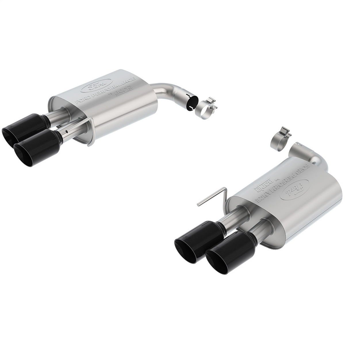 Ford Performance 2018-2023 Mustang GT 5.0L Extreme Muffler Kit-Black Chrome Tips (FRPM-5230-M8EBA)
