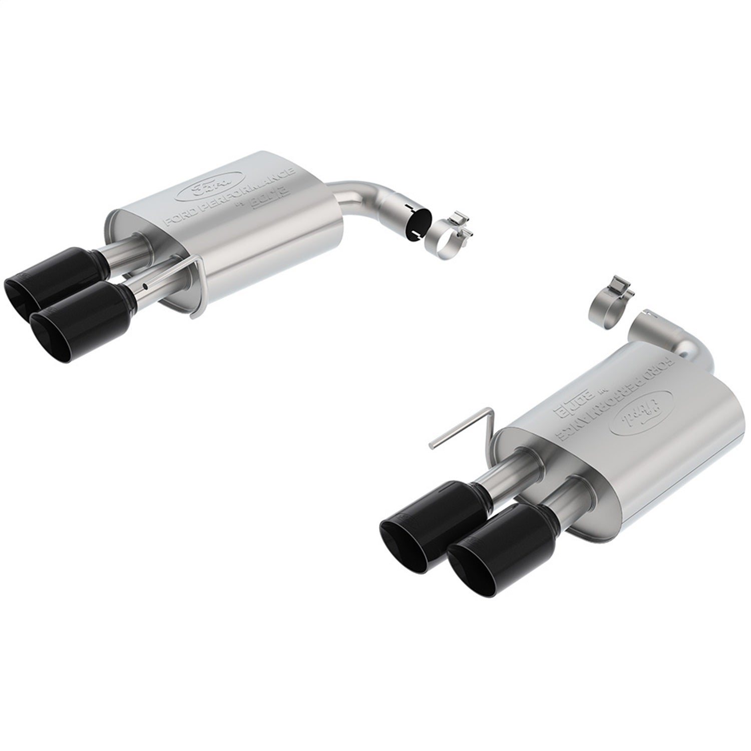 Ford Performance 2018-2023 Mustang GT 5.0L Extreme Muffler Kit-Black Chrome Tips (FRPM-5230-M8EBA)