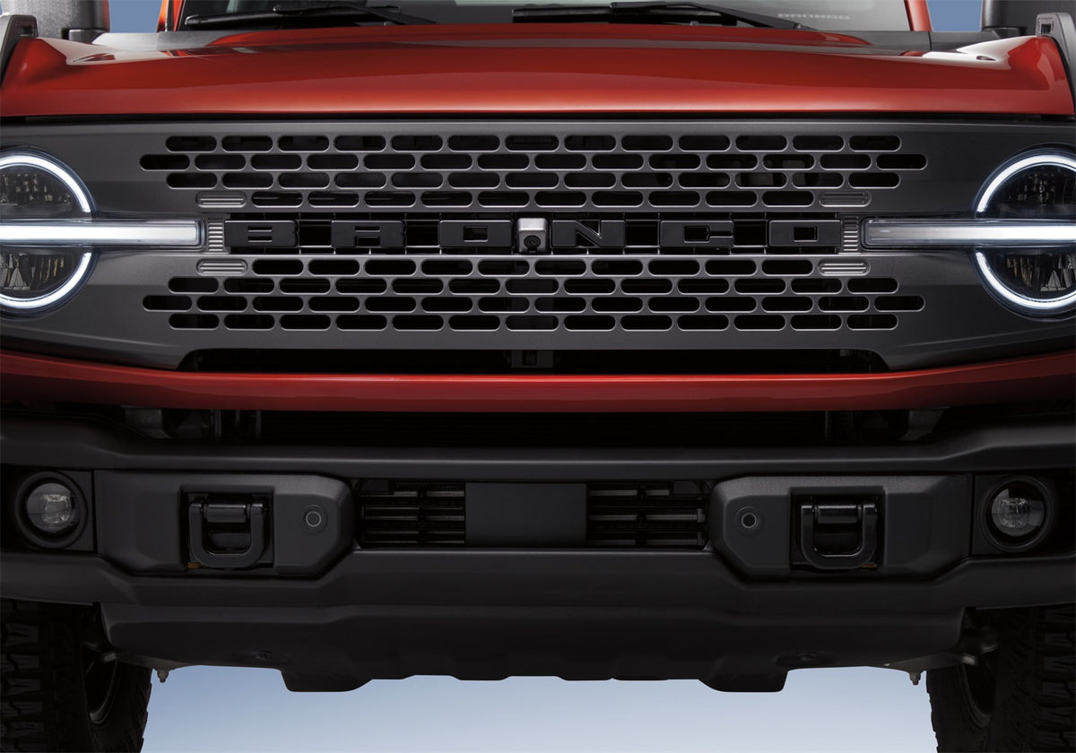 Ford Performance 2021-2025 Bronco Grille Lettering Overlay Kit-Black — detail (FRPM-1447-BLMB)