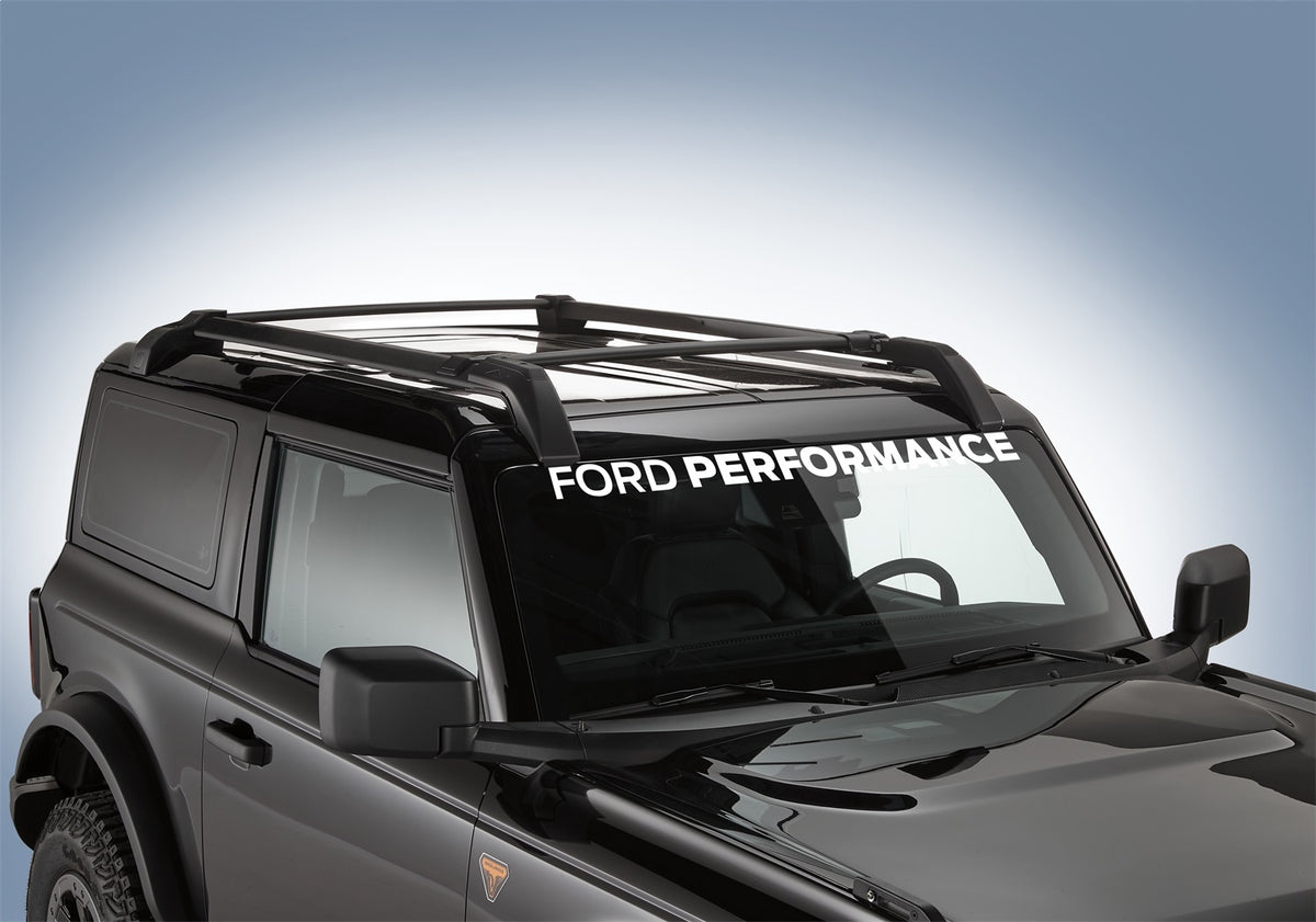 Ford Performance 2021-2025 Ford Performance Bronco Windshield Banner-White — detail (FRPM-1820-BRW)