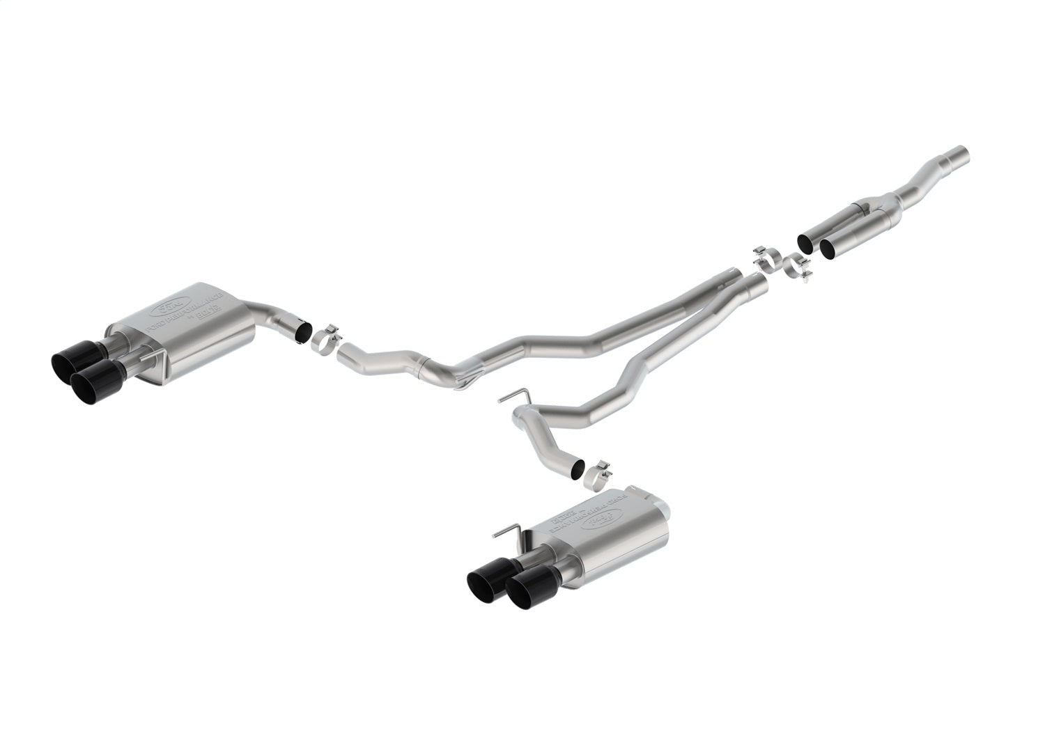 Ford Performance 2024-2025 Mustang 2.3L Extreme Active Cat-Back-Black Tip (FRPM-5200-M2EB)