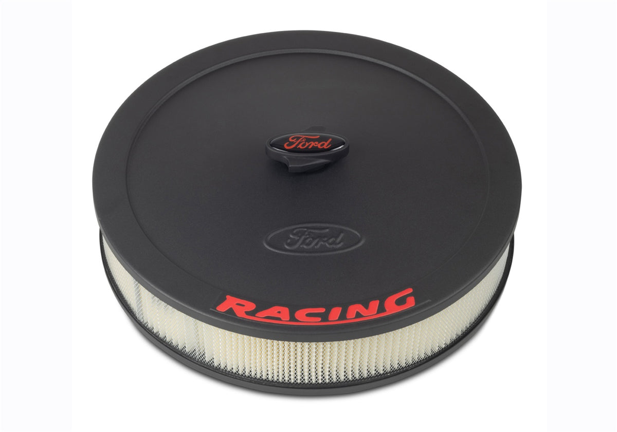 Ford Performance Air Cleaner Kit: Black Crinkle Finish, Red Ford Racing Emblem — alternate view (FRP302-352)