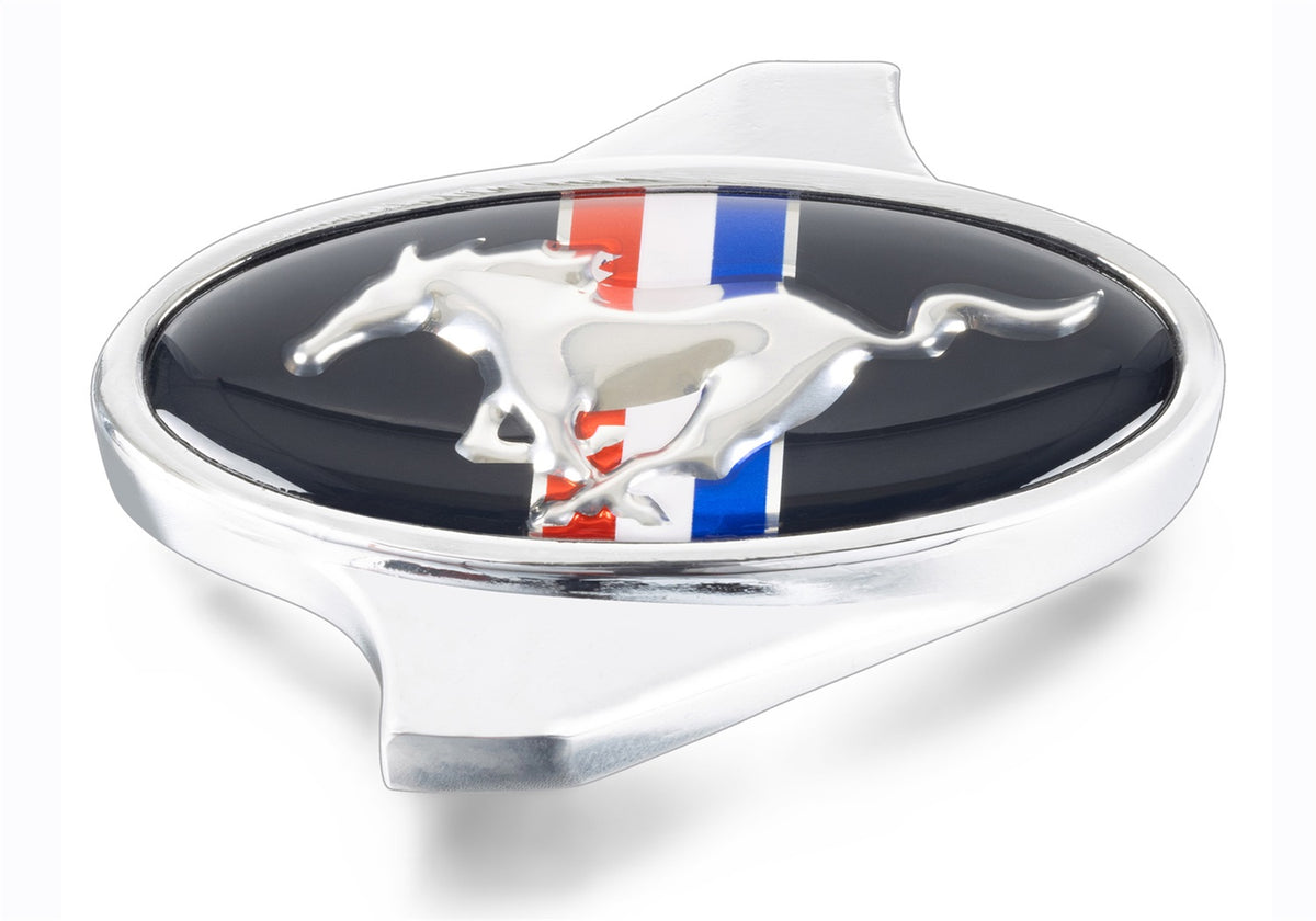 Ford Performance Chrome Air Cleaner Nut: Mustang Logo — detail (FRP302-337)