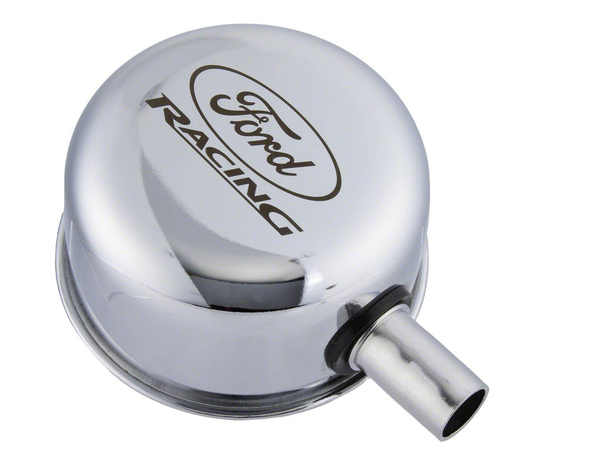 Ford Performance Chrome Breather Cap With Ford Racing Logo — alternate view (FRPM-6766-FRVCH)