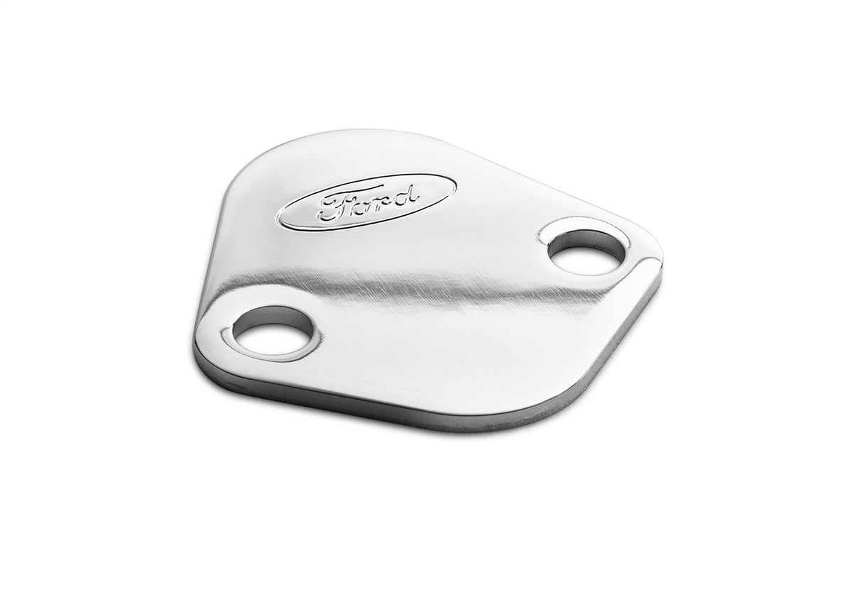 Ford Performance Ford Logo Fuel Pump Blockoff Plate: Chrome — additional view (FRP302-290)