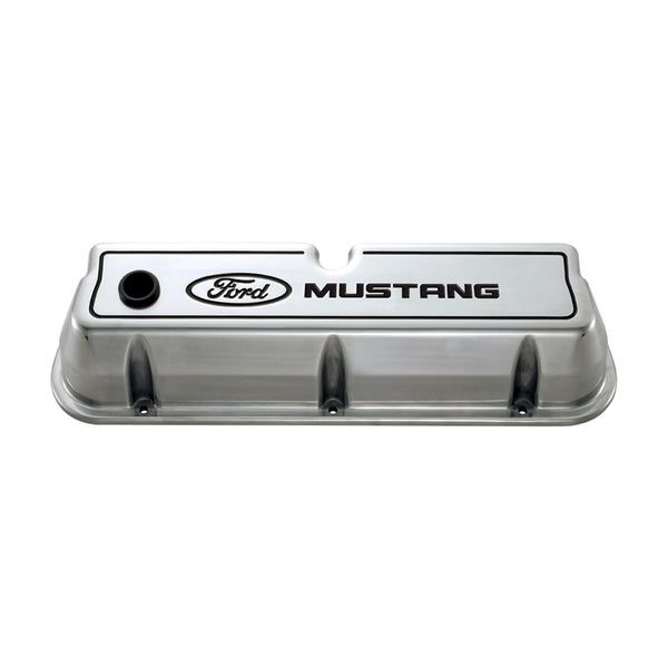 Ford Performance Ford Mustang Die-Cast Valve Covers Polished With Black Logo (FRP302-030)