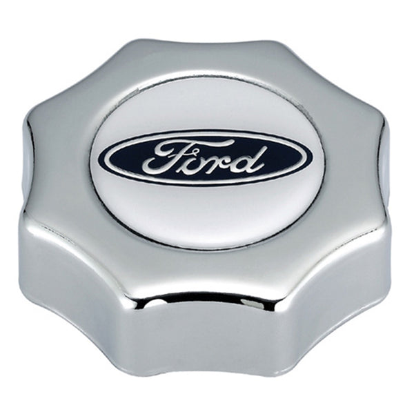 Ford Performance Ford Oval Logo Oil Fill Cap: Screw In Type - Chrome Finish (FRP302-230)